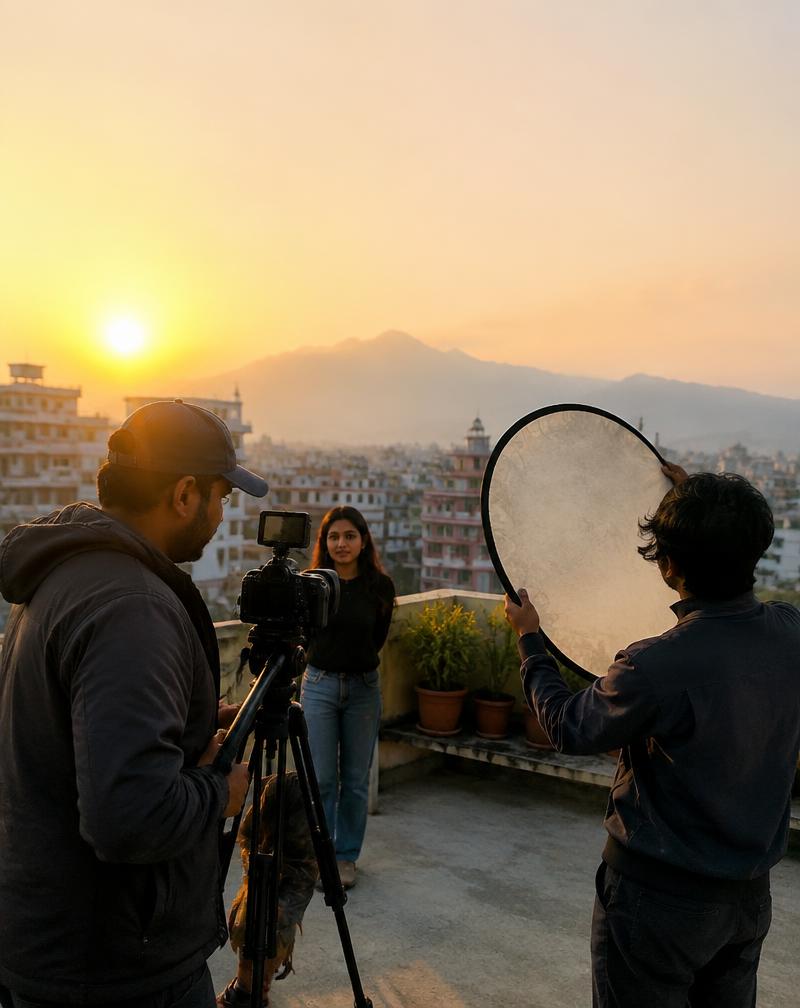 On set in Kathmandu